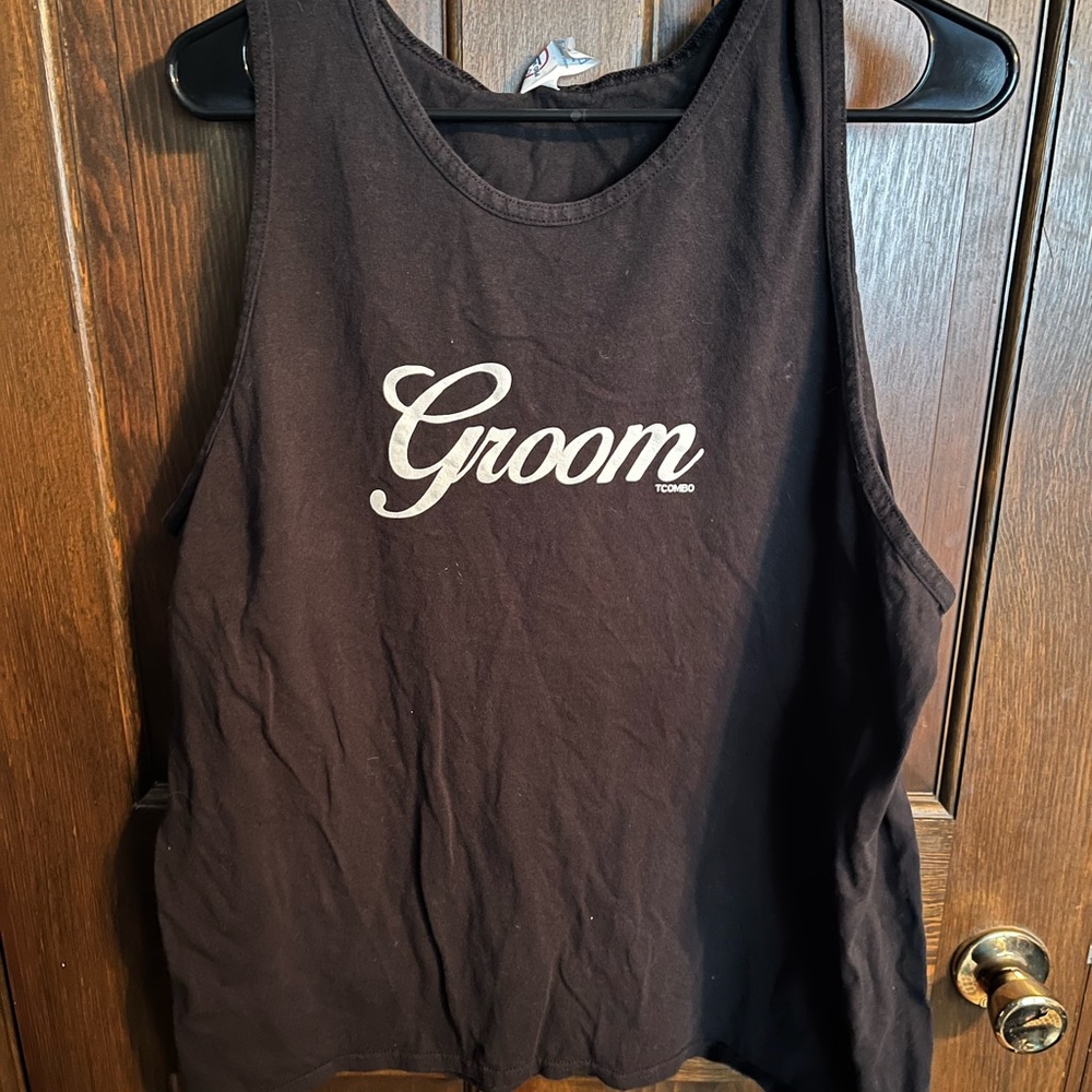 Groom Black Tank Top